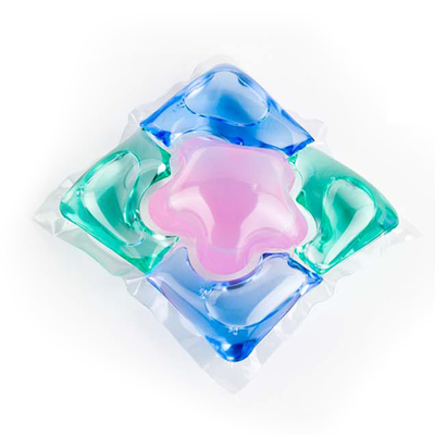 5-in-1 Multi-colored Laundry Pod with Blue, Green, and Pink Chambers